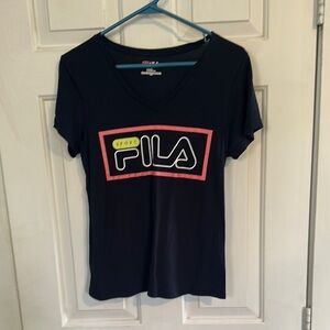 Fila Sport Navy Vneck tee size small women’s